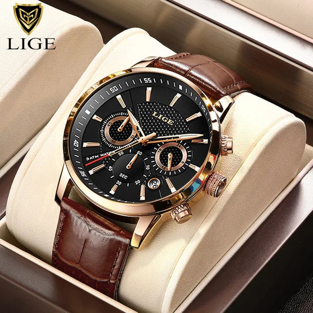 New Mens Watches LIGE Top Brand Luxury