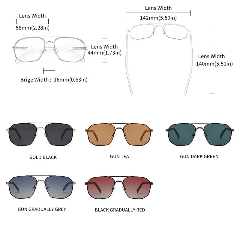 Brand Classic Pilot Square Polarized Sunglasses