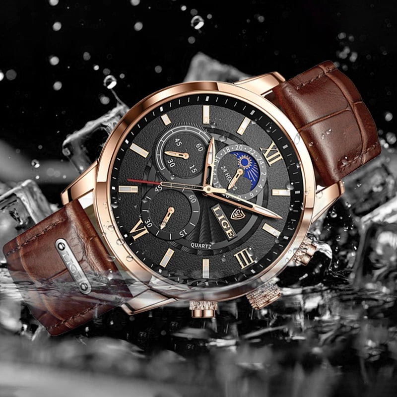 New Mens Watches LIGE Top Brand Luxury