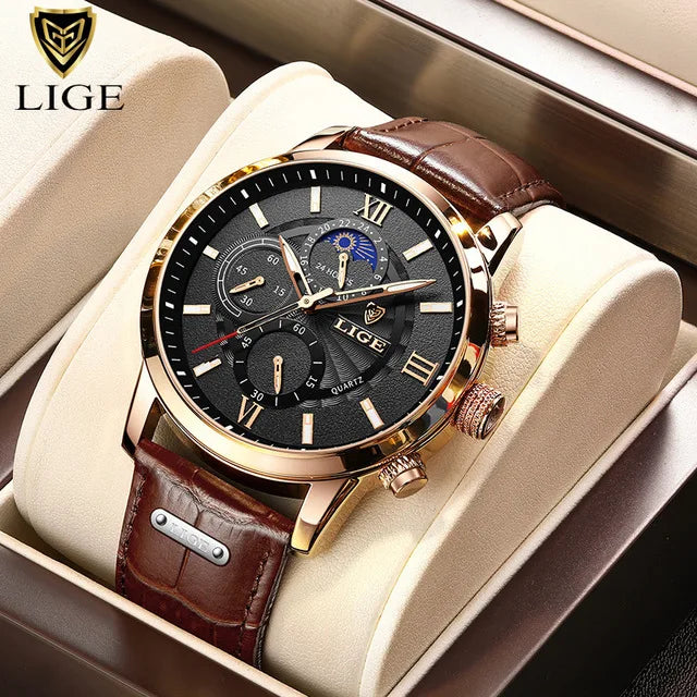 New Mens Watches LIGE Top Brand Luxury