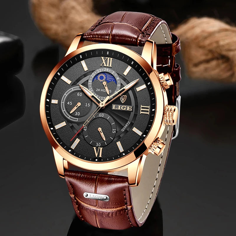 New Mens Watches LIGE Top Brand Luxury