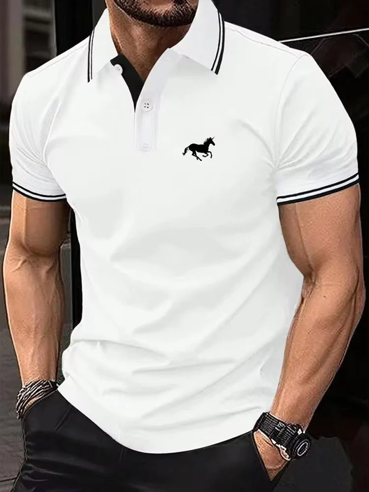 New Men's T-shirt Classic Short sleeved Polo