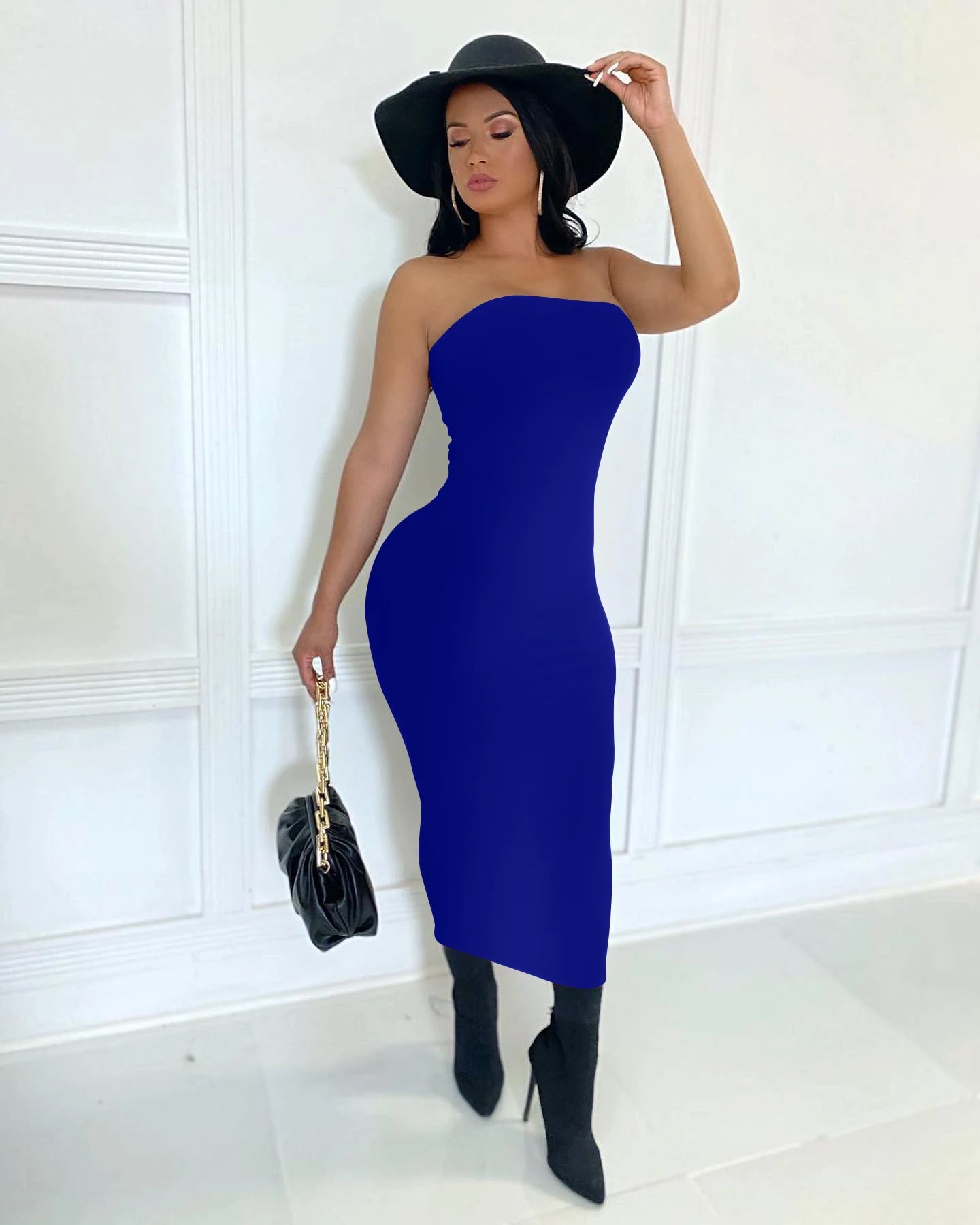 Dress Sexy Sleeveless chest wrapped Long