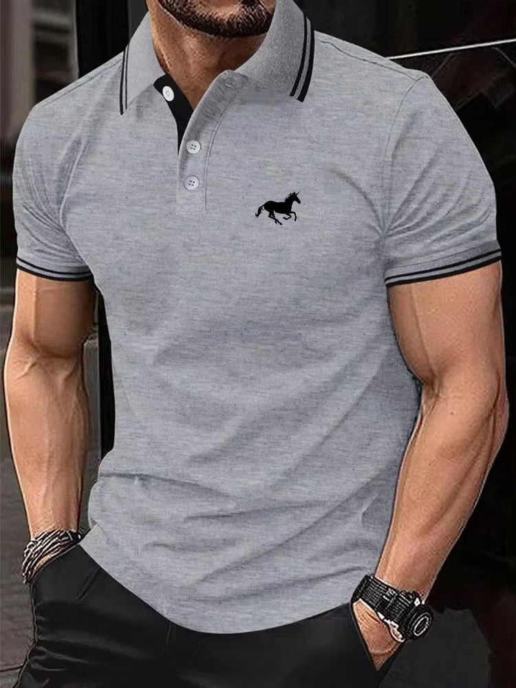 New Men's T-shirt Classic Short sleeved Polo