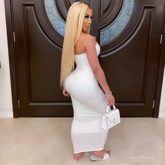 Dress Sexy Sleeveless chest wrapped Long