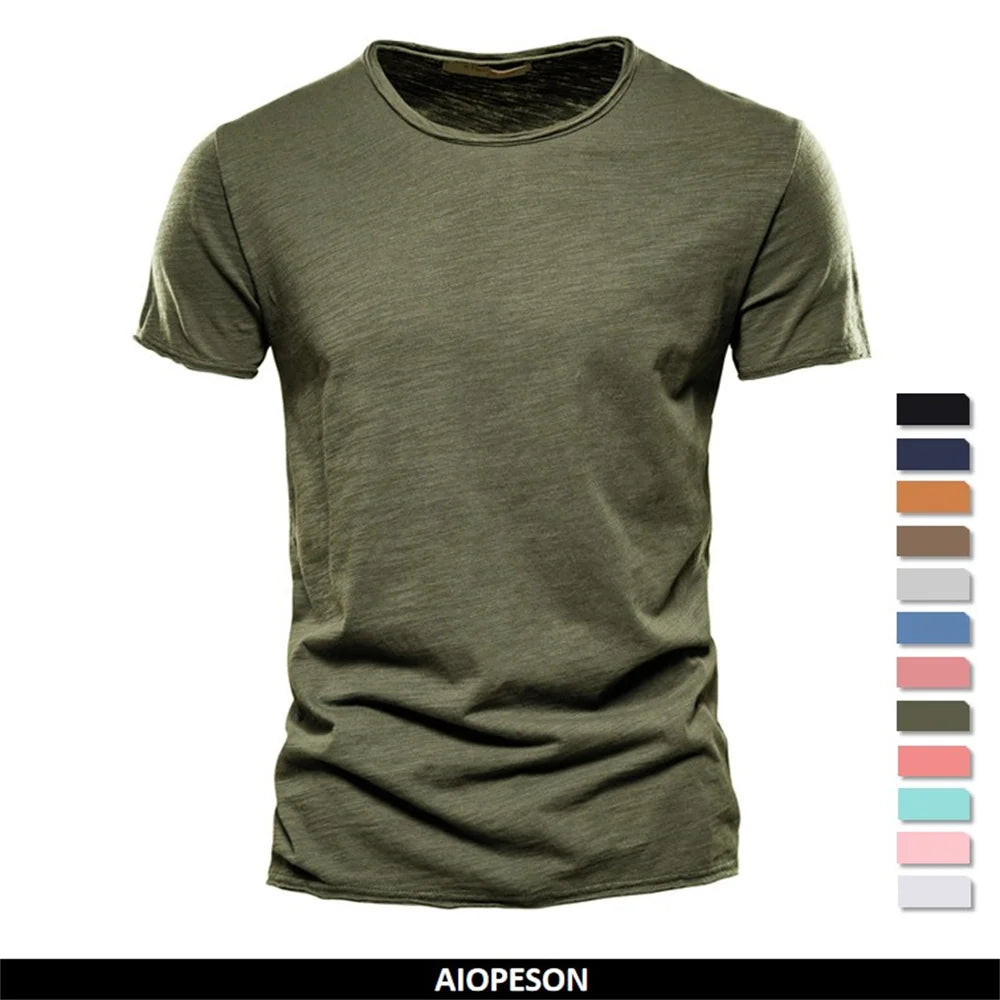 Men T-shirt Casual Soft Fitness 100% Cotton