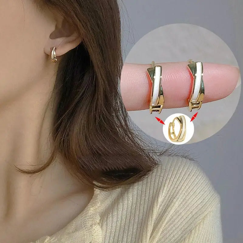 Korean Vintage Pearl Crystal Earrings For Women