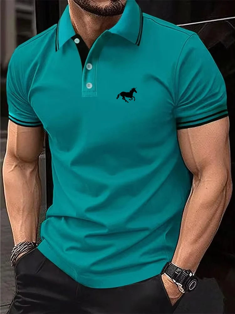 New Men's T-shirt Classic Short sleeved Polo