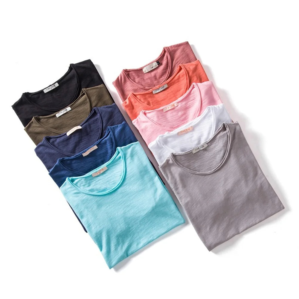 Men T-shirt Casual Soft Fitness 100% Cotton