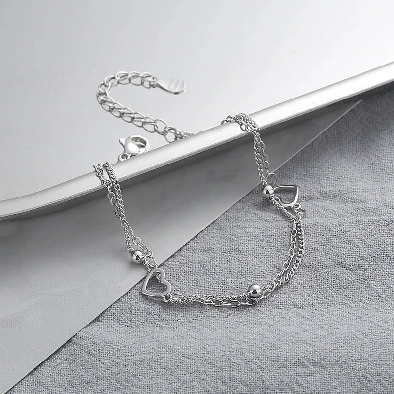 VENTFILLE 925 Sterling Silver Double Love Heart