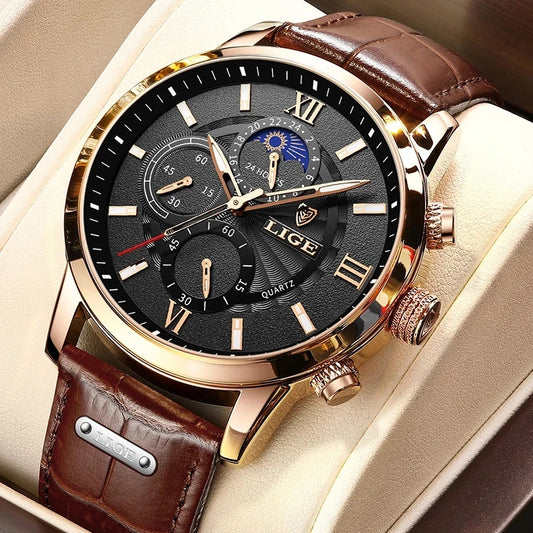 New Mens Watches LIGE Top Brand Luxury