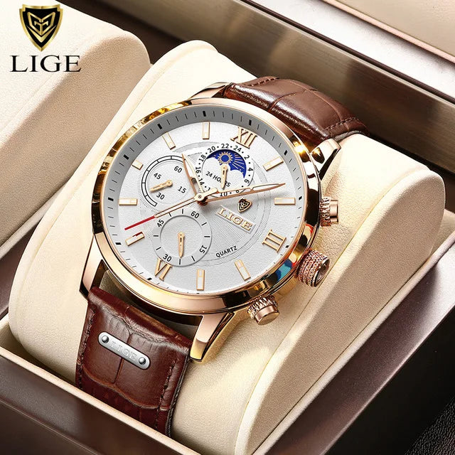 New Mens Watches LIGE Top Brand Luxury