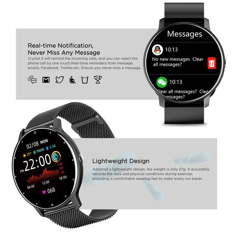 Smart watch Ladies Full touch Screen