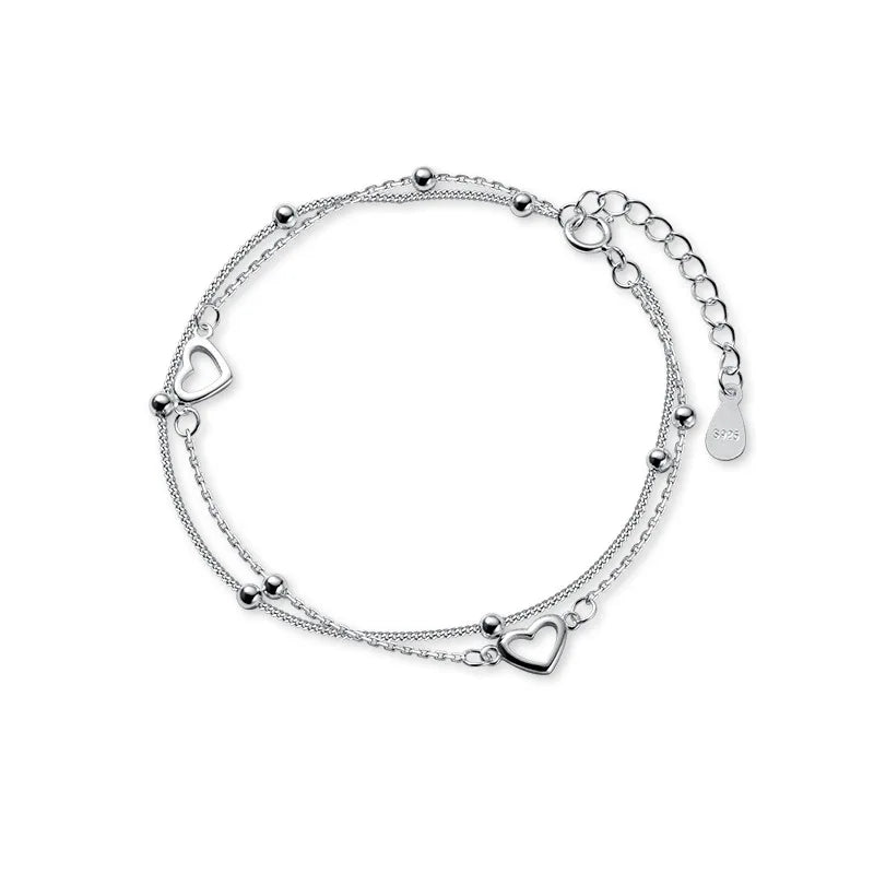 VENTFILLE 925 Sterling Silver Double Love Heart