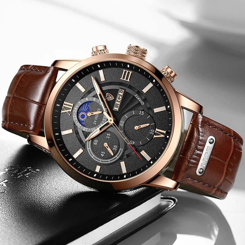 New Mens Watches LIGE Top Brand Luxury