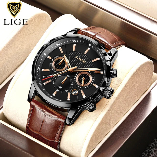 New Mens Watches LIGE Top Brand Luxury