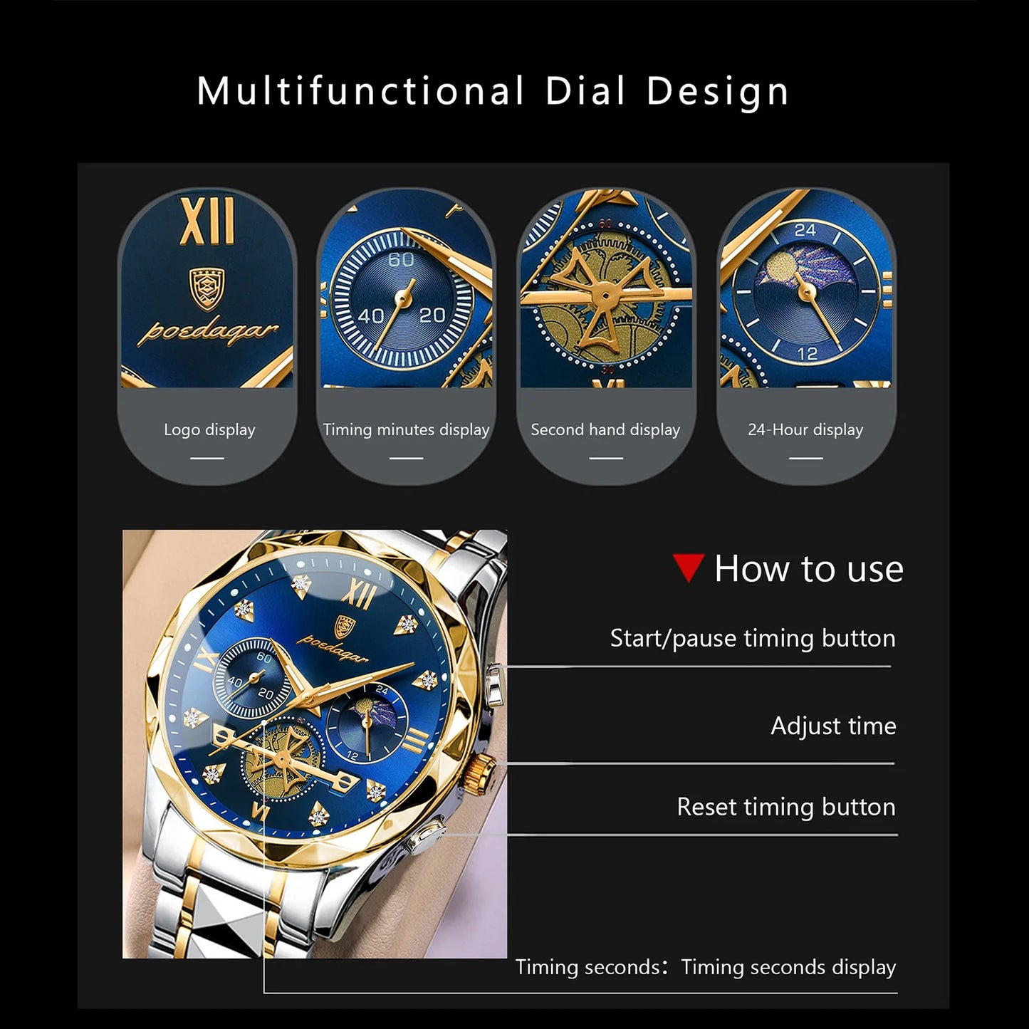 Watch for Men POEDAGAR Luxury
