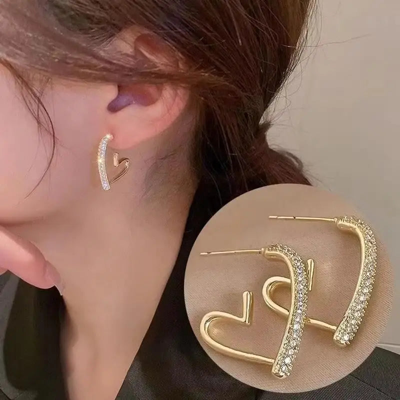 Korean Vintage Pearl Crystal Earrings For Women