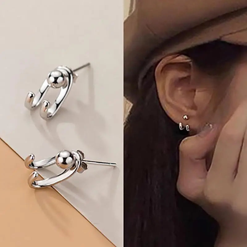 Korean Vintage Pearl Crystal Earrings For Women