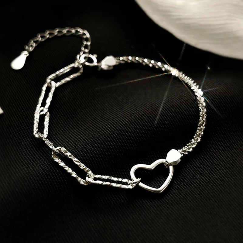 VENTFILLE 925 Sterling Silver Double Love Heart