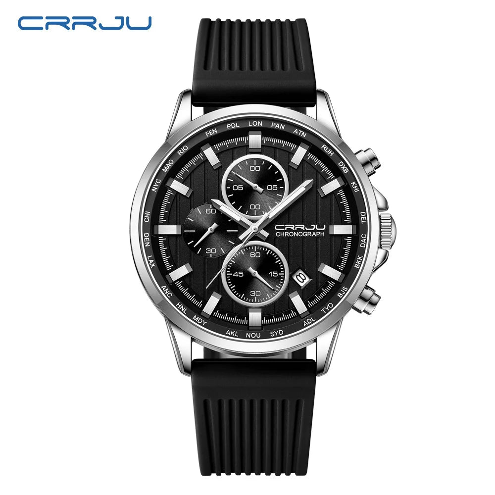 CRRJU Men Watch Silicone Strap