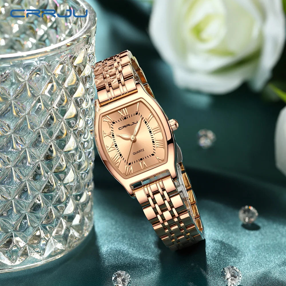 CRRJU Women Watches Creative Steel