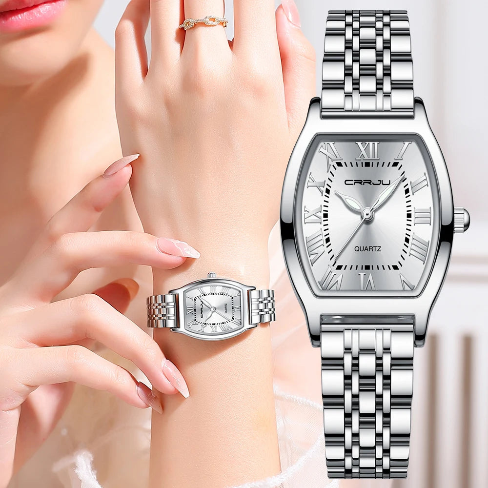 CRRJU Women Watches Creative Steel