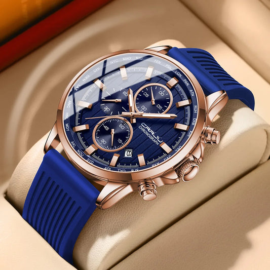 CRRJU Men Watch Silicone Strap