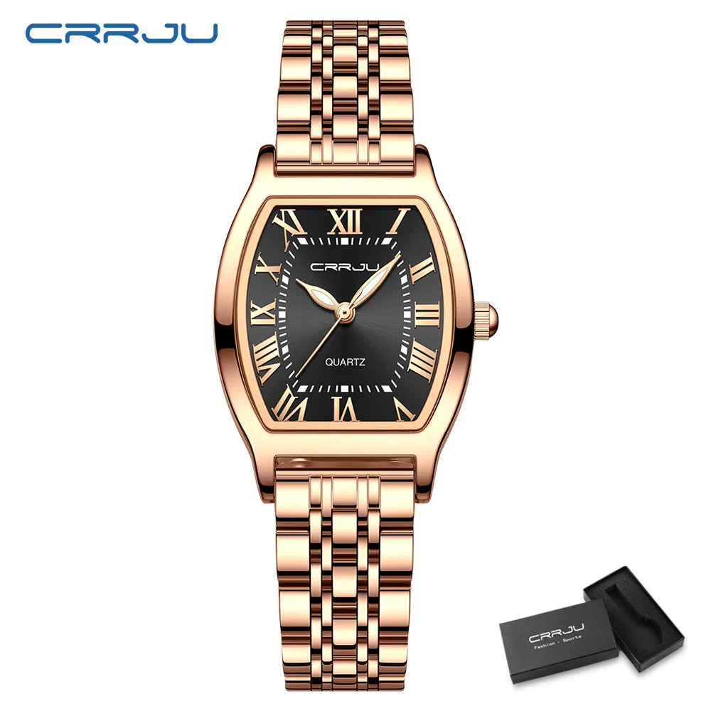 CRRJU Women Watches Creative Steel