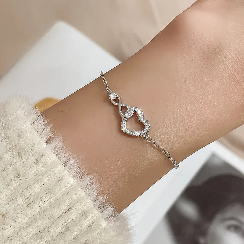 VENTFILLE 925 Sterling Silver Double Love Heart