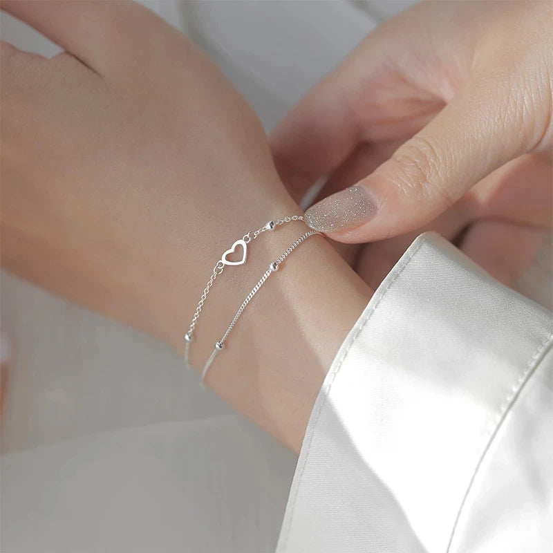 VENTFILLE 925 Sterling Silver Double Love Heart