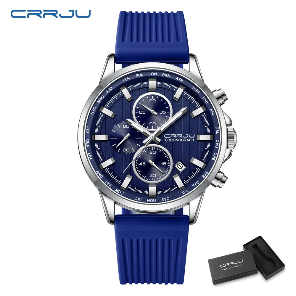 CRRJU Men Watch Silicone Strap