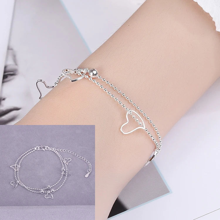 VENTFILLE 925 Sterling Silver Double Love Heart
