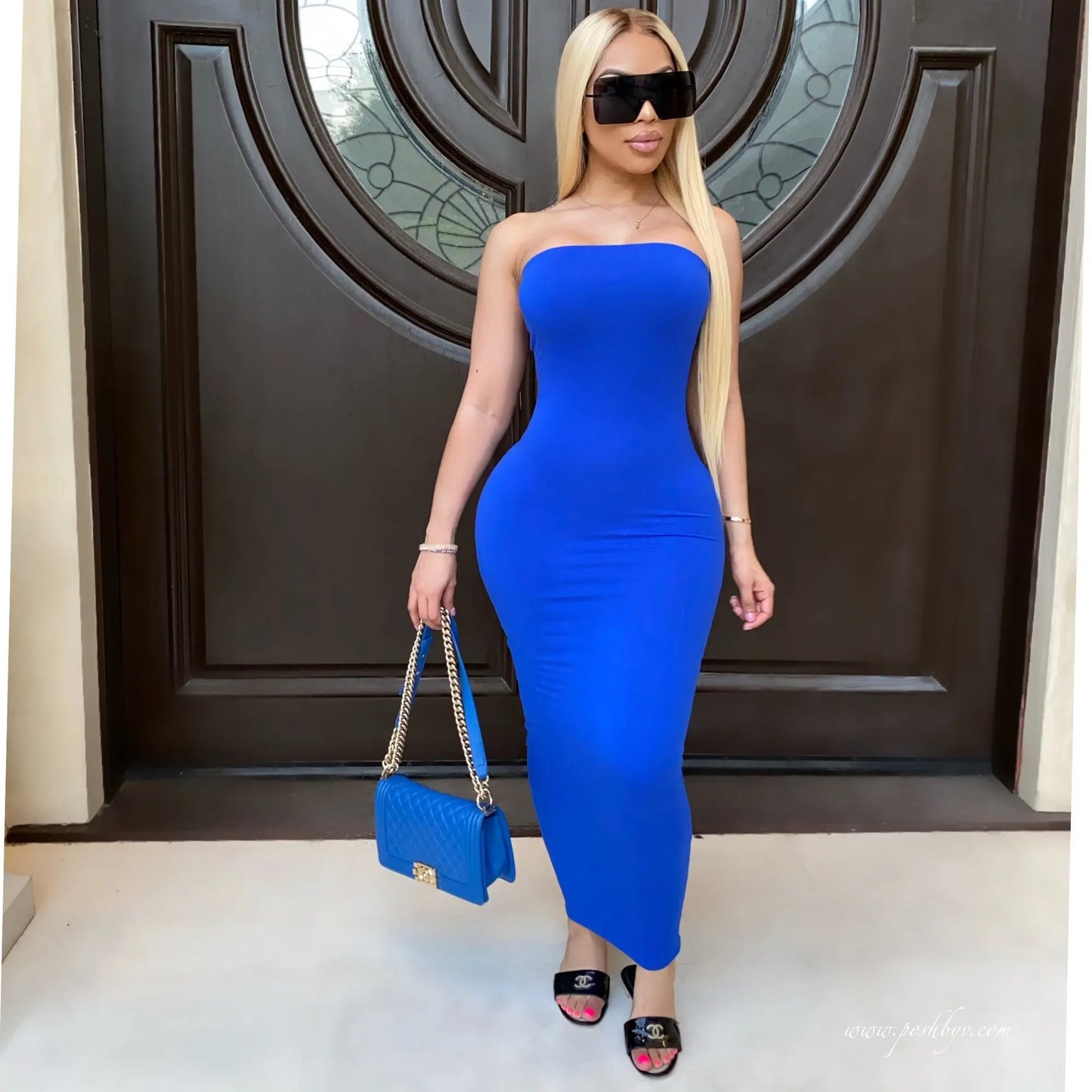 Dress Sexy Sleeveless chest wrapped Long
