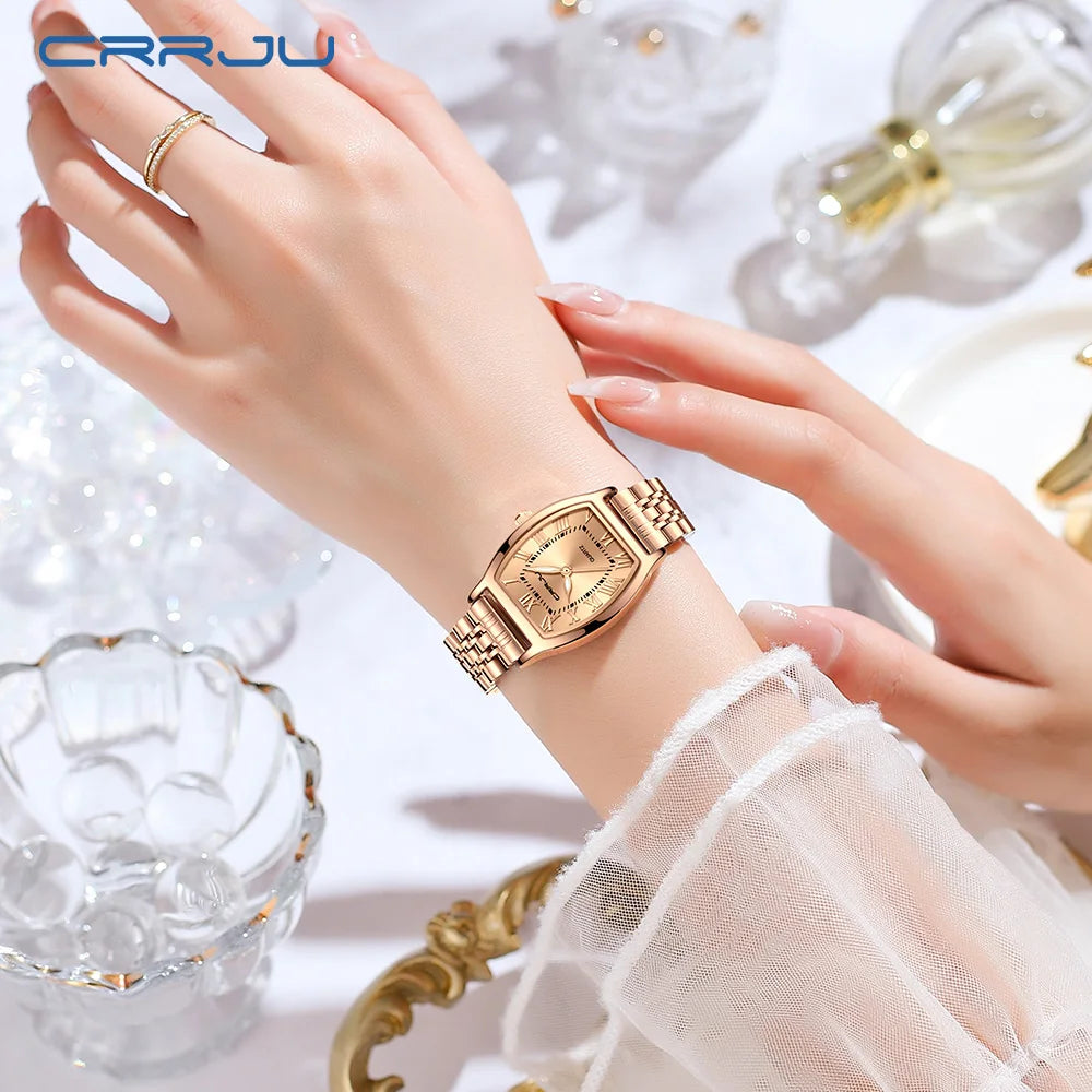 CRRJU Women Watches Creative Steel