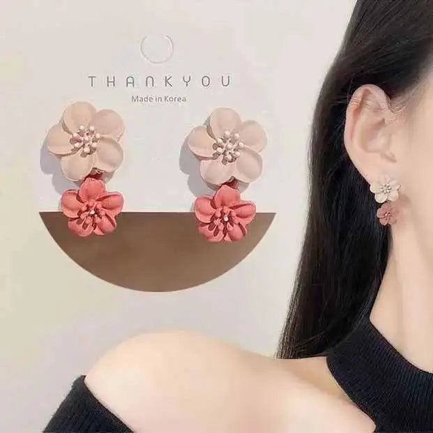 Korean Vintage Pearl Crystal Earrings For Women