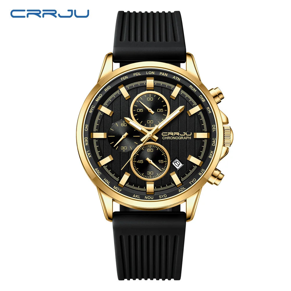 CRRJU Men Watch Silicone Strap