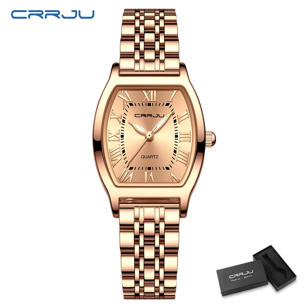 CRRJU Women Watches Creative Steel