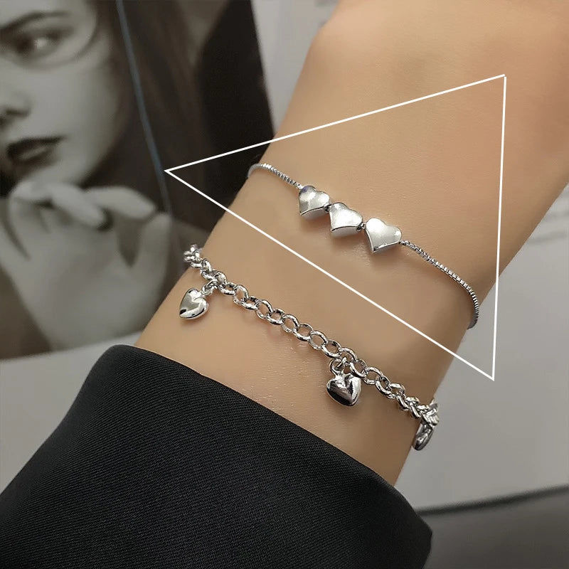 VENTFILLE 925 Sterling Silver Double Love Heart