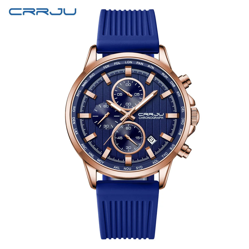 CRRJU Men Watch Silicone Strap