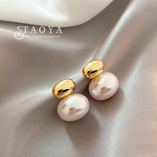 2025 New French Elegant Gold Color Bean Spliced Flat