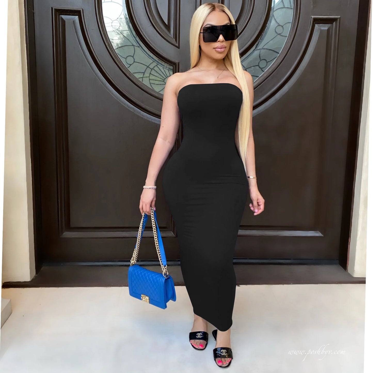 Dress Sexy Sleeveless chest wrapped Long