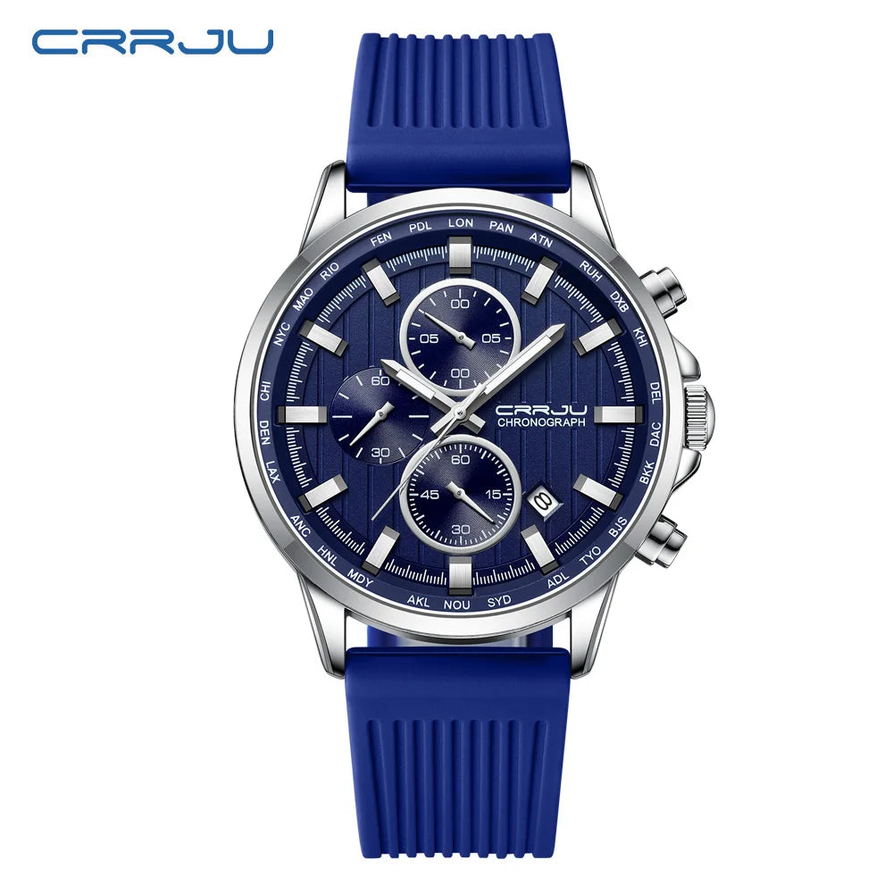 CRRJU Men Watch Silicone Strap