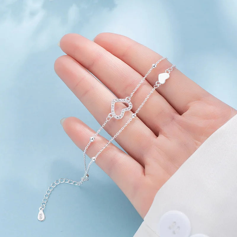 VENTFILLE 925 Sterling Silver Double Love Heart