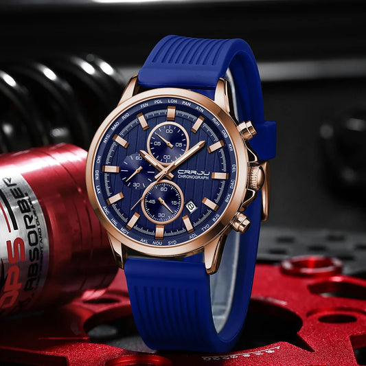 CRRJU Men Watch Silicone Strap