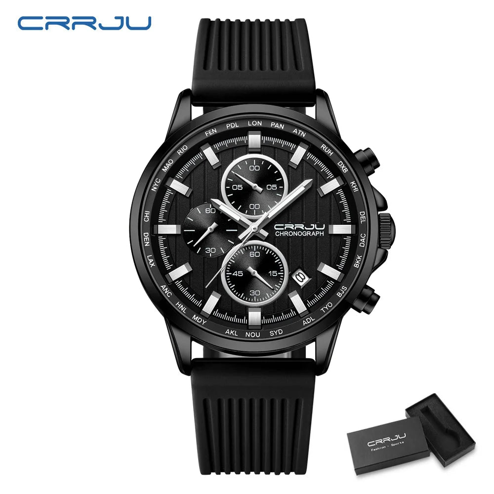 CRRJU Men Watch Silicone Strap