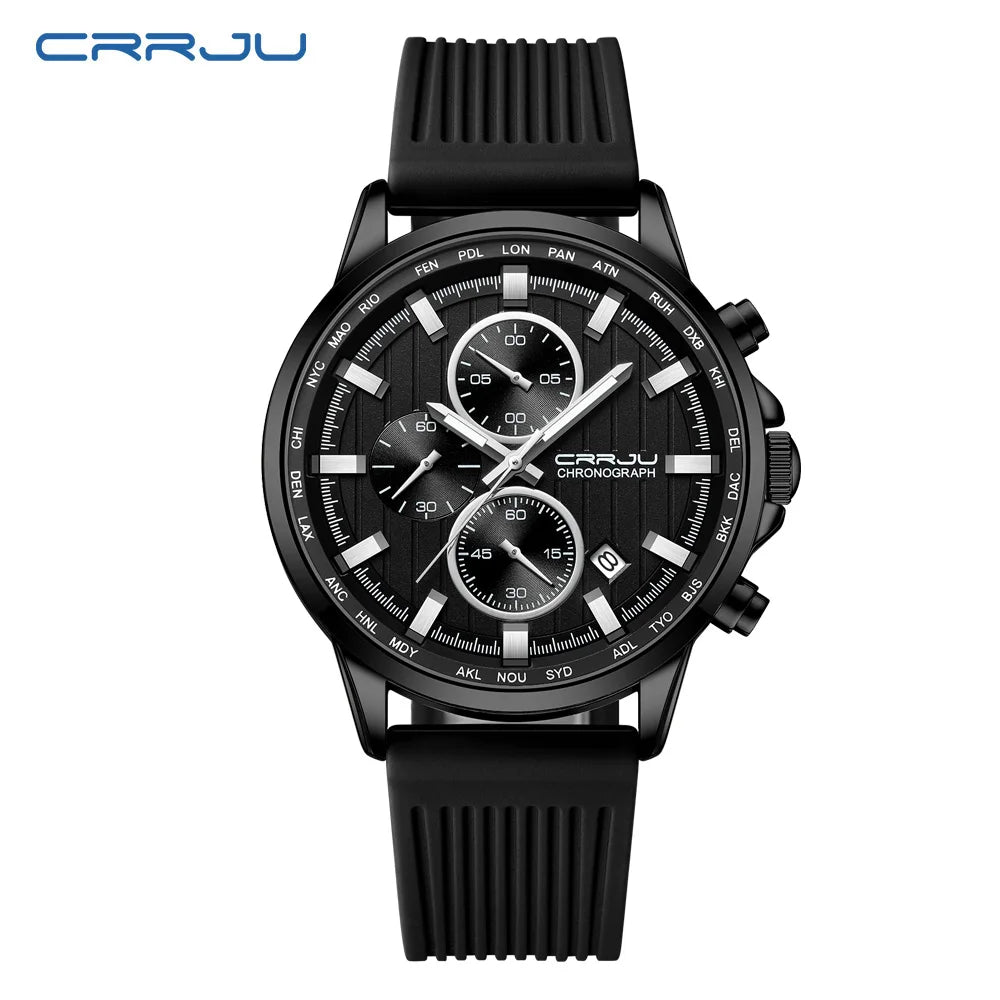 CRRJU Men Watch Silicone Strap