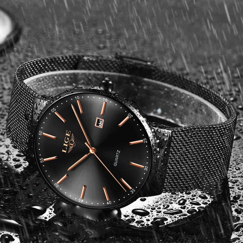 LIGE Mens Watches Fashion Ultra Thin