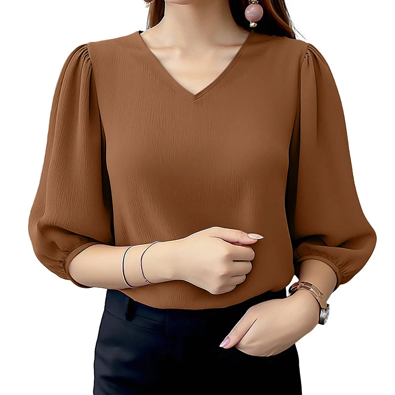 Blouses ZANZEA Elegant Women Puff Sleeve
