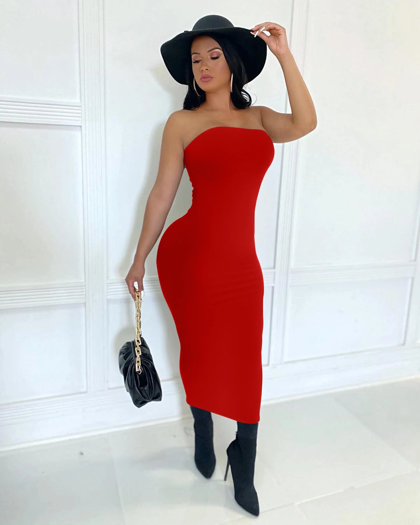 Dress Sexy Sleeveless chest wrapped Long